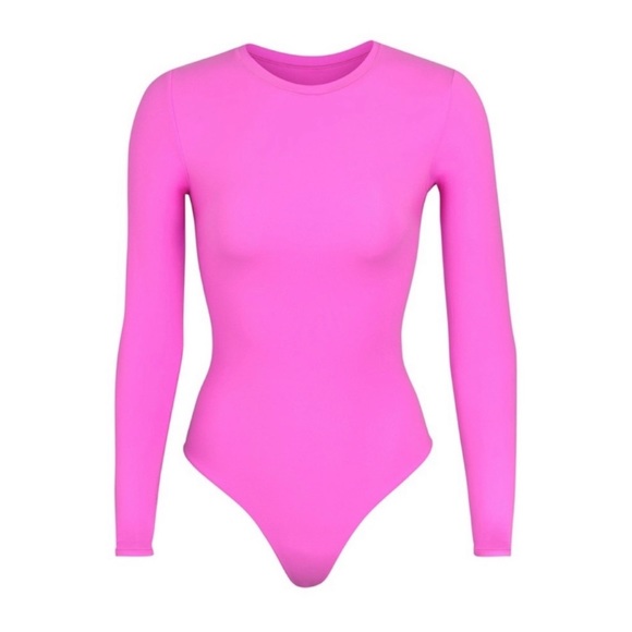 SKIMS Tops Nwt Skims Fits Everybody Long Sleeve Bodysuit In Neon